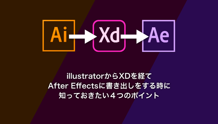 Illustratorからxdを経てafter Effectsに書き出しをする時に知っておきたい４つのポイント 0 5秒を積み上げろ